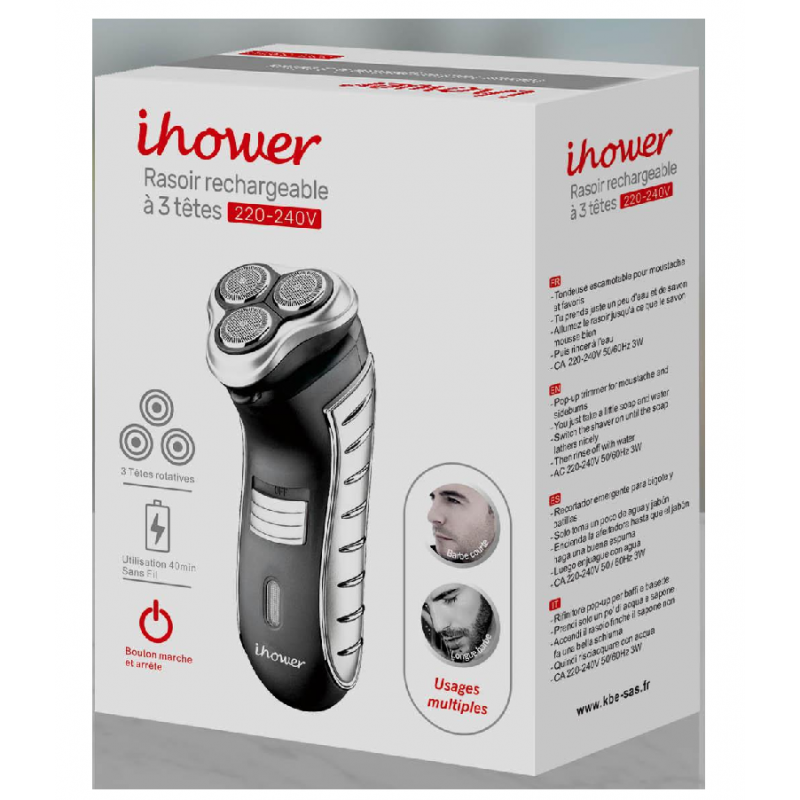 Rasoir rechargeable 3 têtes IHOWER